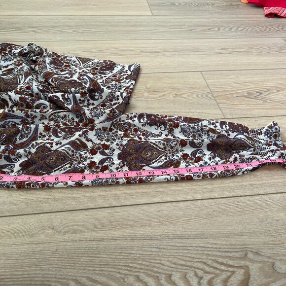 💜AMANDA GREEN * Elegant top with ruffles around neck and wrists Sz M Pa… - Picture 6 of 9